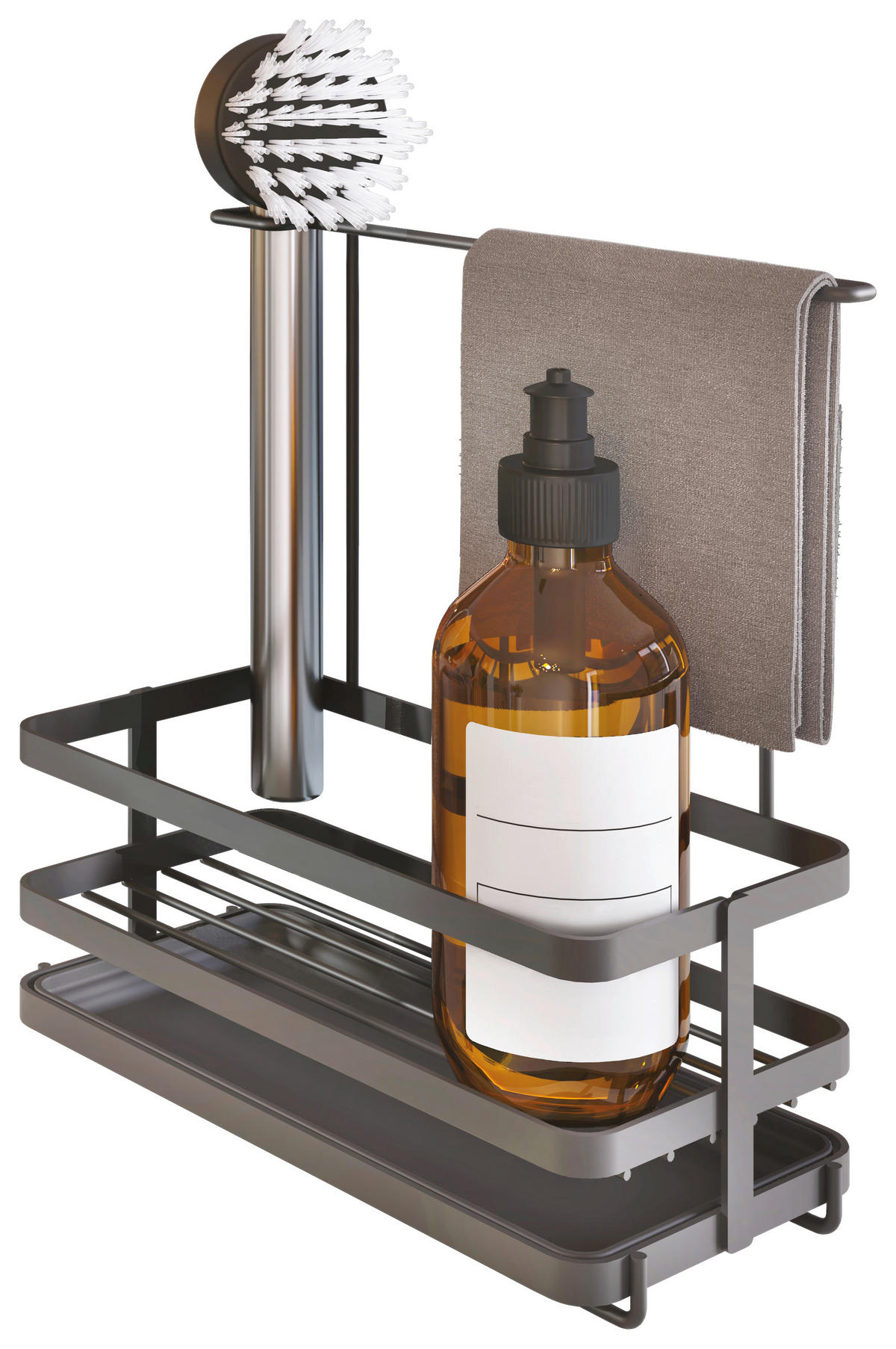 Metaltex Organizer schwarz Eisen B/H/L: ca. 22x24x11 cm Spülbecken_Organizer_Tokyo_Lava - schwarz (11,00/22,00/24,00cm) - Metaltex