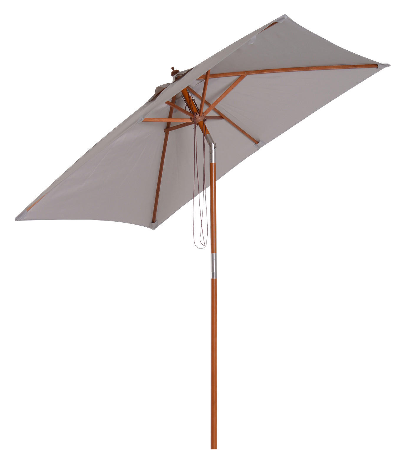Outsunny Sonnenschirm grau Holz B/H/L: ca. 150x230x200 cm Sonnenschirm_knickbar - grau (200,00/150,00/230,00cm) - Outsunny