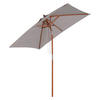 Outsunny Sonnenschirm grau Holz B/H/L: ca. 150x230x200 cm Sonnenschirm_knickbar - grau (200,00/150,00/230,00cm) - Outsunny