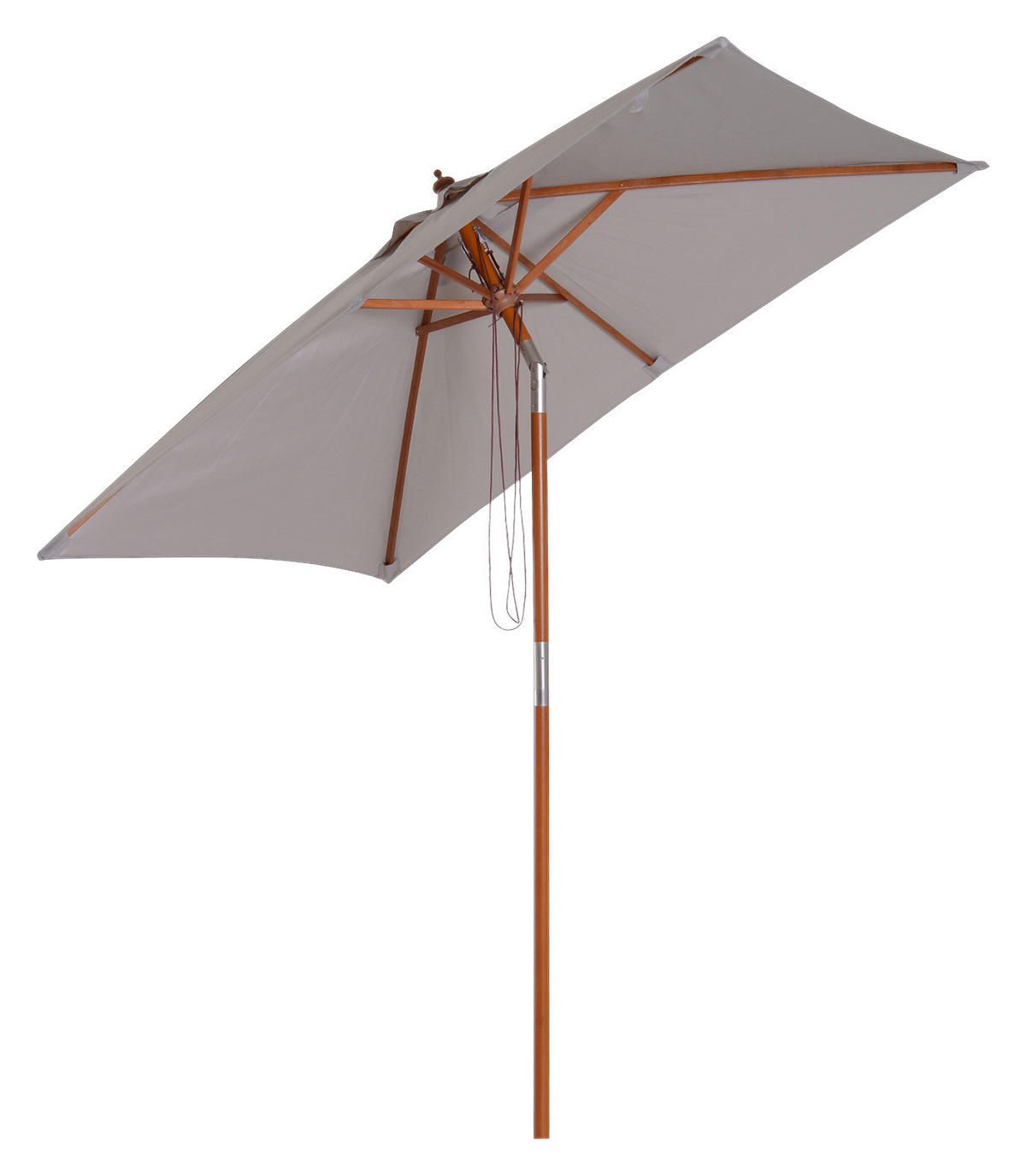 Outsunny Sonnenschirm grau Holz B/H/L: ca. 150x230x200 cm Sonnenschirm_knickbar - grau (200,00/150,00/230,00cm) - Outsunny