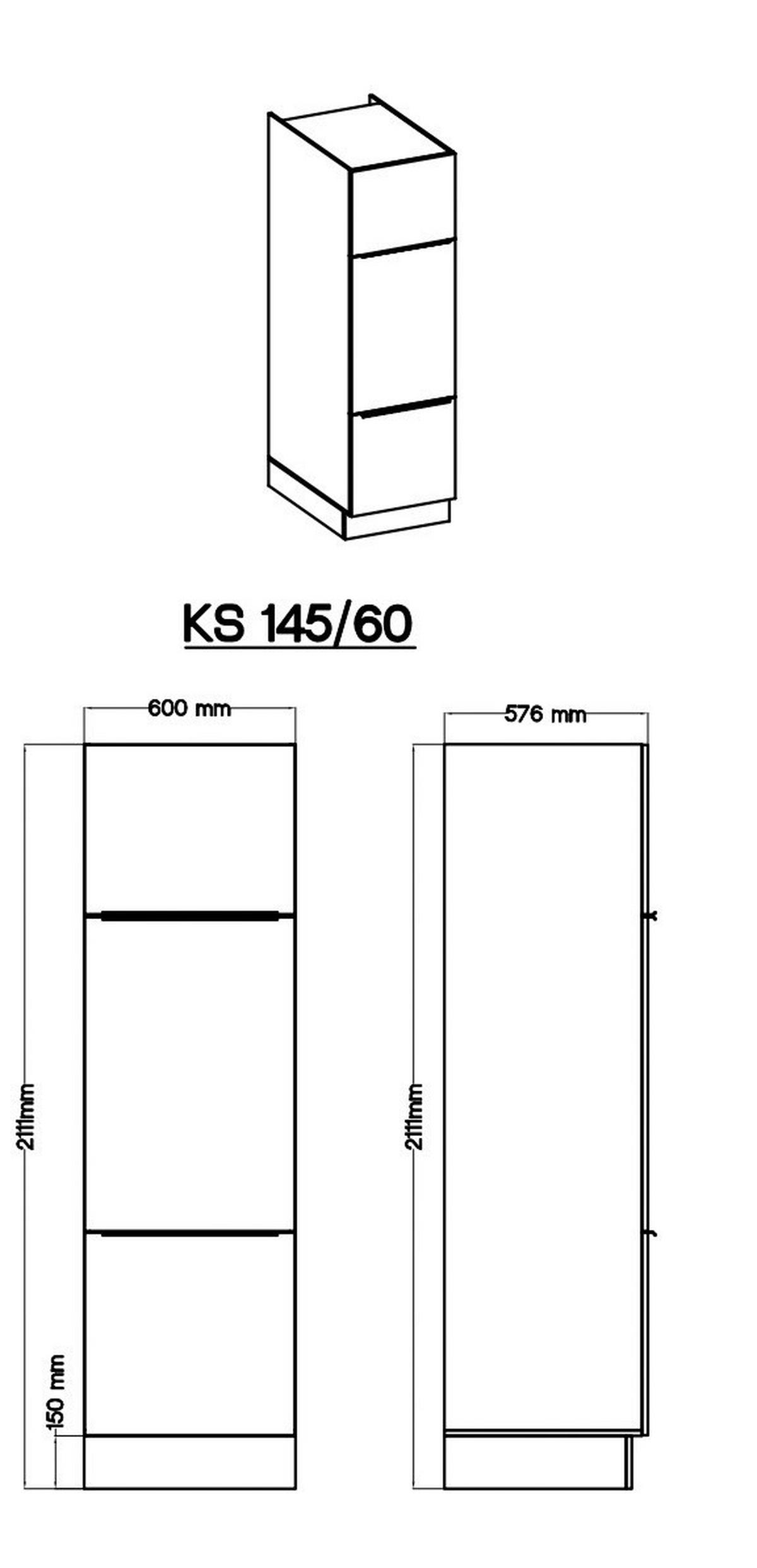 Respekta Küchenblock Marleen grau matt B/H/T: ca. 310x211x60 cm Marleen - Eiche/Alu (310,00/211,00/60,00cm) - Respekta