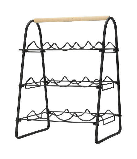 Flaschenregal schwarz Metall B/H/T: ca. 46x33x29 cm Flaschenregal_für_9_Flaschen - braun/schwarz (46,00/33,00/29,00cm)