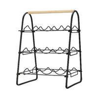 Flaschenregal schwarz Metall B/H/T: ca. 46x33x29 cm Flaschenregal_für_9_Flaschen - braun/schwarz (46,00/33,00/29,00cm)