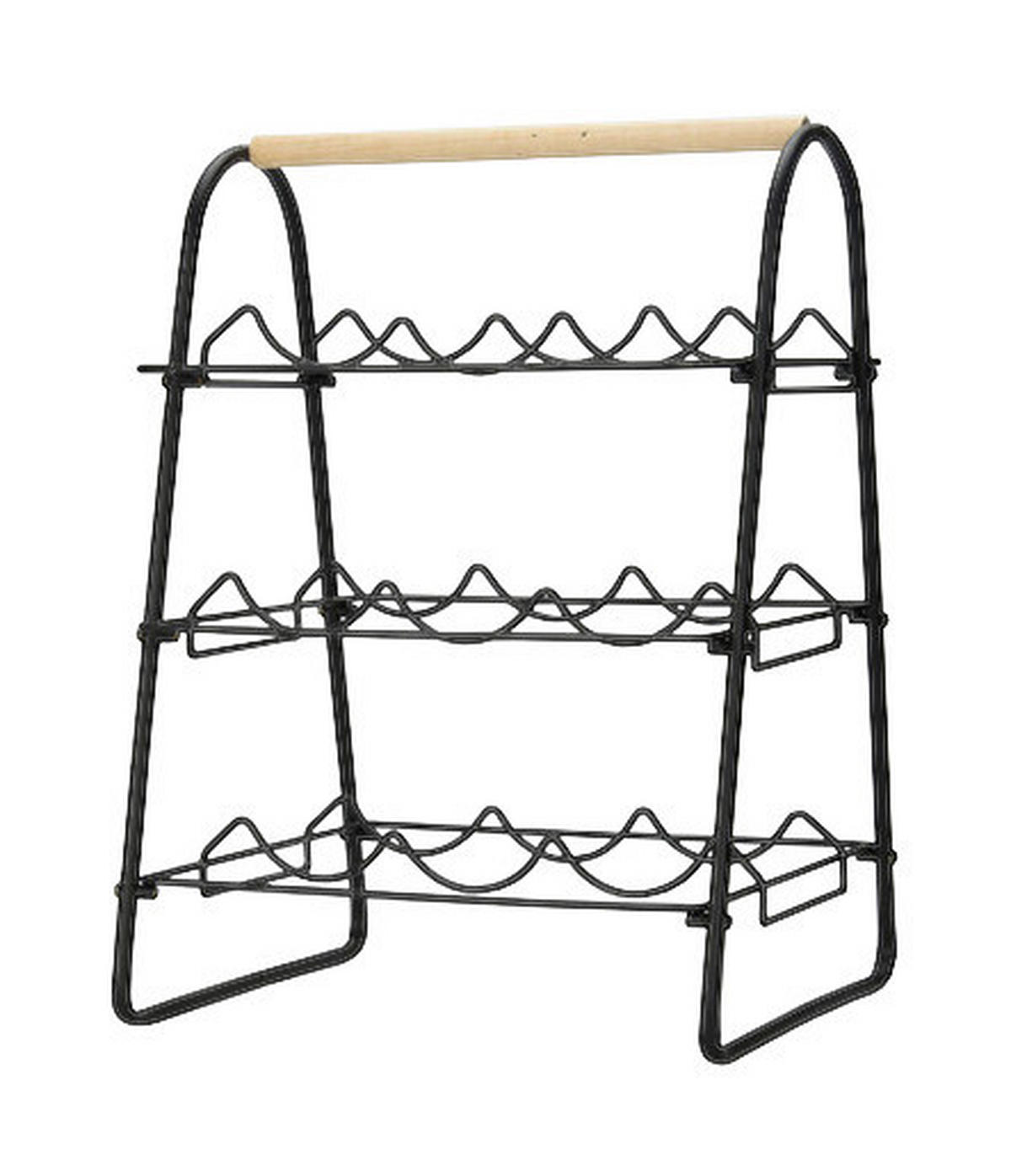 Flaschenregal schwarz Metall B/H/T: ca. 46x33x29 cm Flaschenregal_für_9_Flaschen - braun/schwarz (46,00/33,00/29,00cm)
