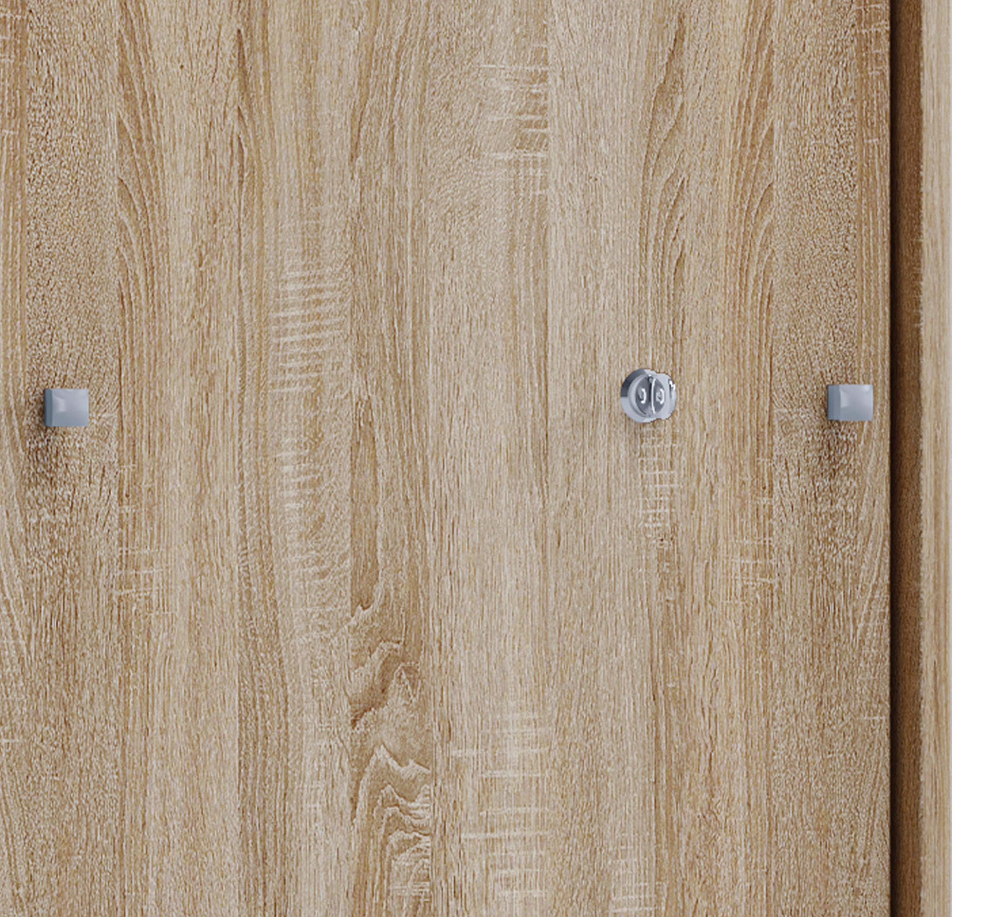 Büroschrank Lona XL mit Schiebetüren Eiche Sonoma Nachbildung weiß B/H/T: ca. 70x110x37 cm Lona XL mit Schiebetüren - Eiche/weiß (70,00/110,00/37,00cm) - VCM Möbel