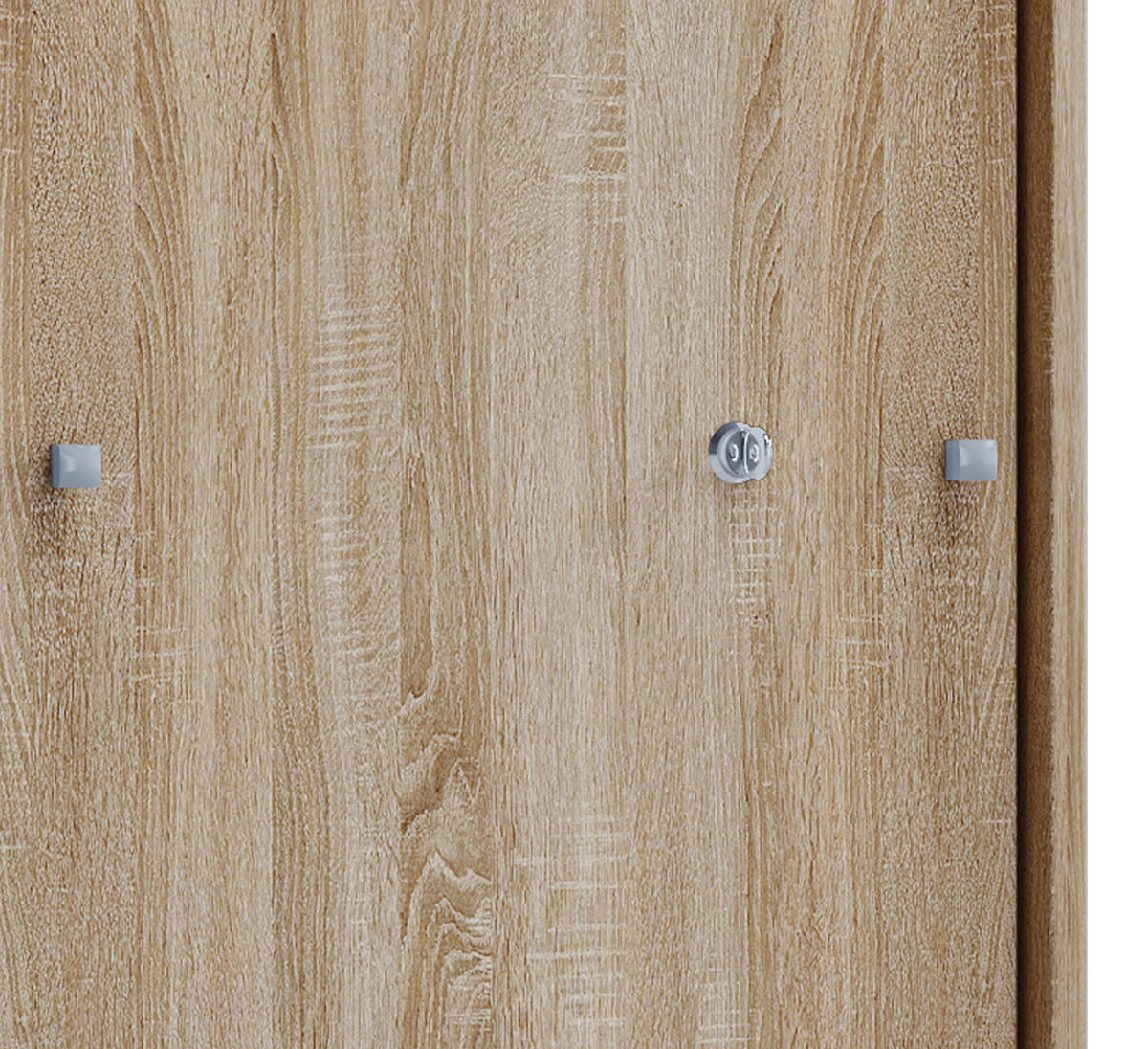Büroschrank Lona XL mit Schiebetüren Eiche Sonoma Nachbildung weiß B/H/T: ca. 70x110x37 cm Lona XL mit Schiebetüren - Eiche/weiß (70,00/110,00/37,00cm) - VCM Möbel