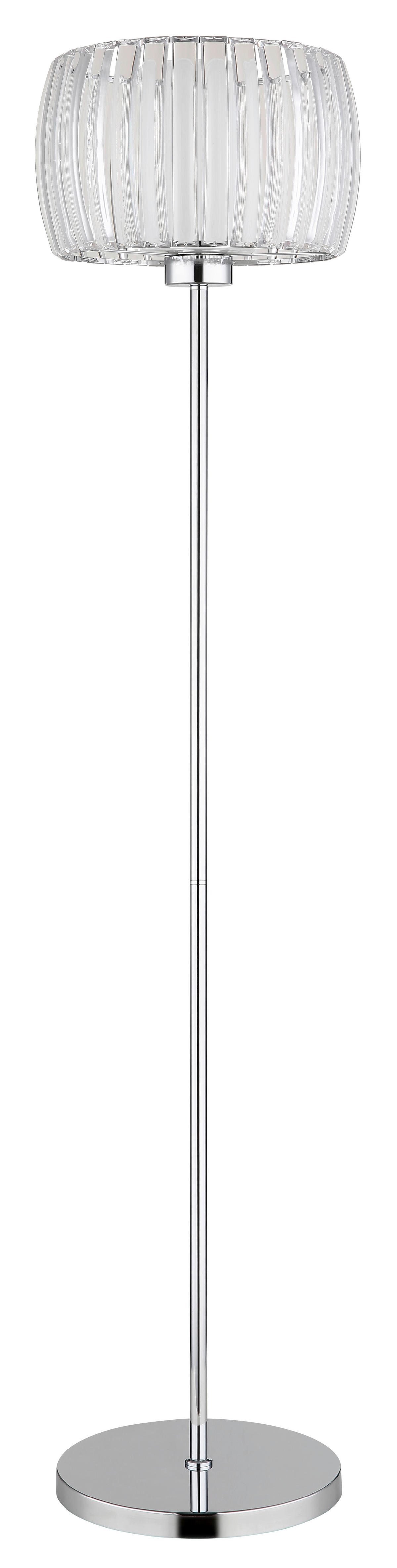 GLOBO Stehleuchte Chrom Opal schwarz Glas Textil Metall H/D: ca. 150x32,5 cm E27 1 Brennstellen MARIBEL - schwarz/Opal (32,50/150,00cm) - GLOBO