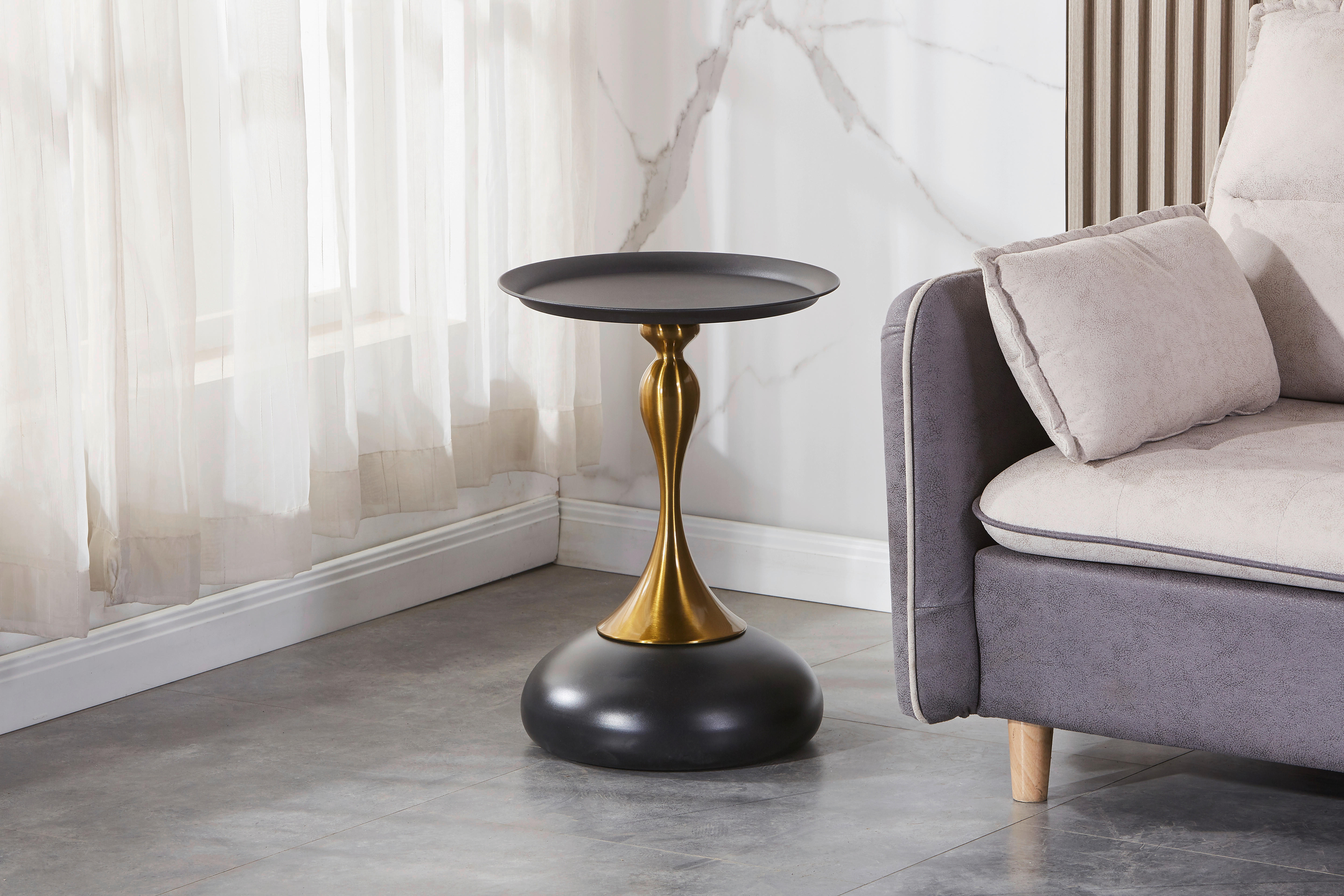 Beistelltisch Tavolino H/D: ca. 54x39 cm Tavolino - gold/schwarz (39,00/54,00cm)
