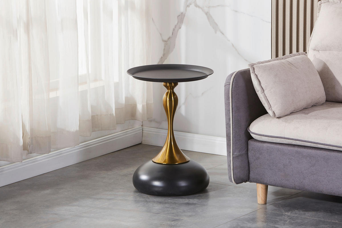 Beistelltisch Tavolino H/D: ca. 54x39 cm Tavolino - gold/schwarz (39,00/54,00cm)