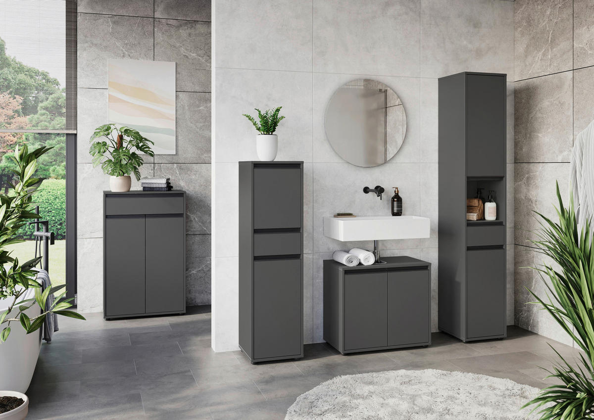 Schrank 2201-547 Graphit Optik B/H/T: ca. 33x121x34 cm 2201-547 - Graphit (33,00/121,00/34,00cm) - Germania
