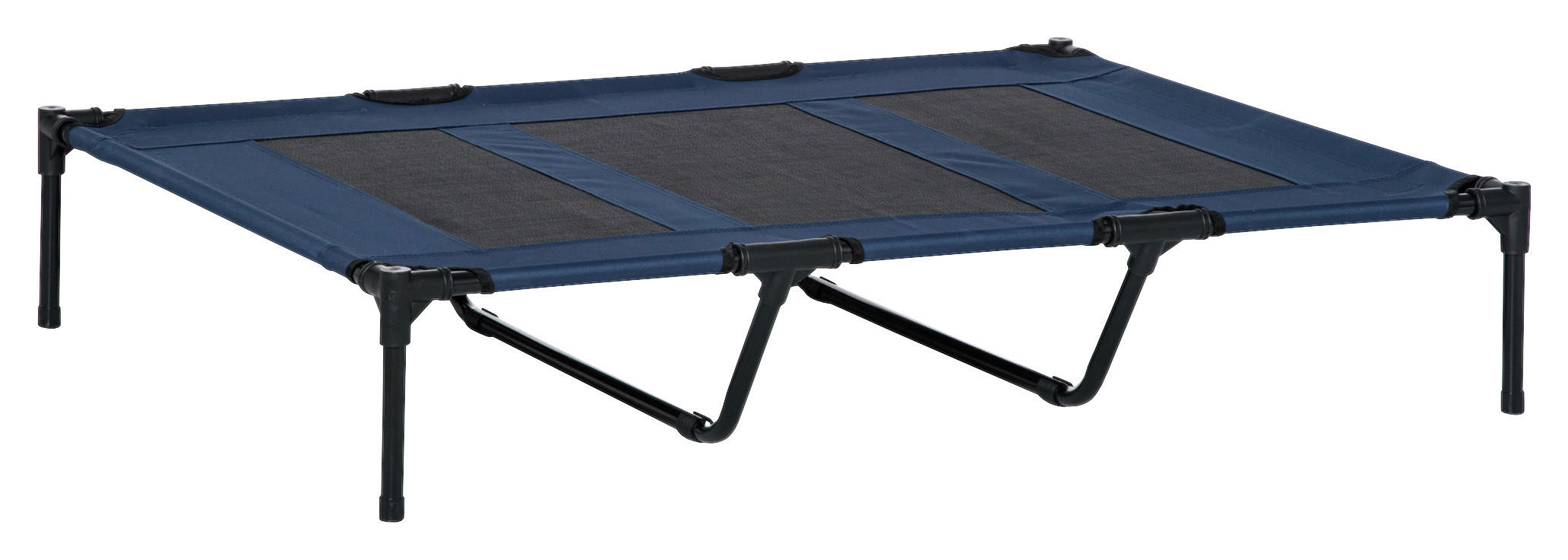 PawHut Hunde-Zubehör schwarz Edelstahl B/H/L: ca. 92x122x23 cm Hundebett - schwarz/dunkelblau (23,00/92,00/122,00cm) - PawHut