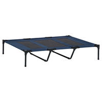 PawHut Hunde-Zubehör schwarz Edelstahl B/H/L: ca. 92x122x23 cm Hundebett - schwarz/dunkelblau (23,00/92,00/122,00cm) - PawHut