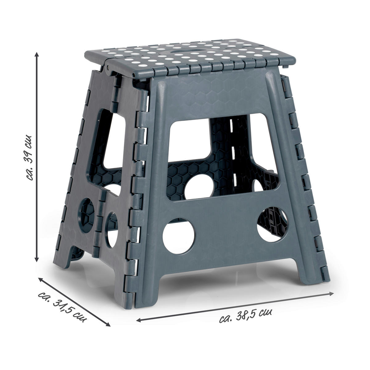 Zeller Klapphocker anthrazit B/H/L: ca. 31x39x38,5 cm Klapphocker - anthrazit (38,50/31,00/39,00cm) - Zeller