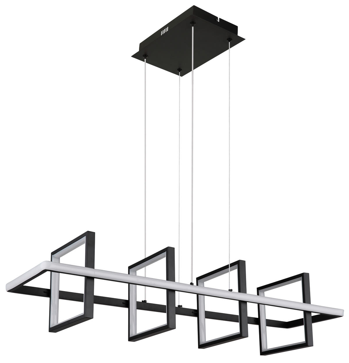 GLOBO Pendelleuchte schwarz Metall Silikon Aluminium B/H/T: ca. 28x120x90 cm 1.0 Brennstellen 67194-60 - schwarz (28,00/120,00/90,00cm) - GLOBO