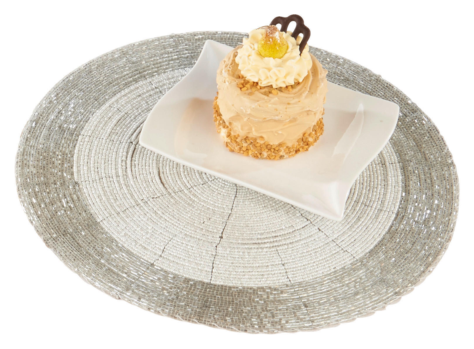 Platzmatte silber Kunststoff B/L: ca. 30x30 cm Platzmatte - silber (30,00/30,00cm)