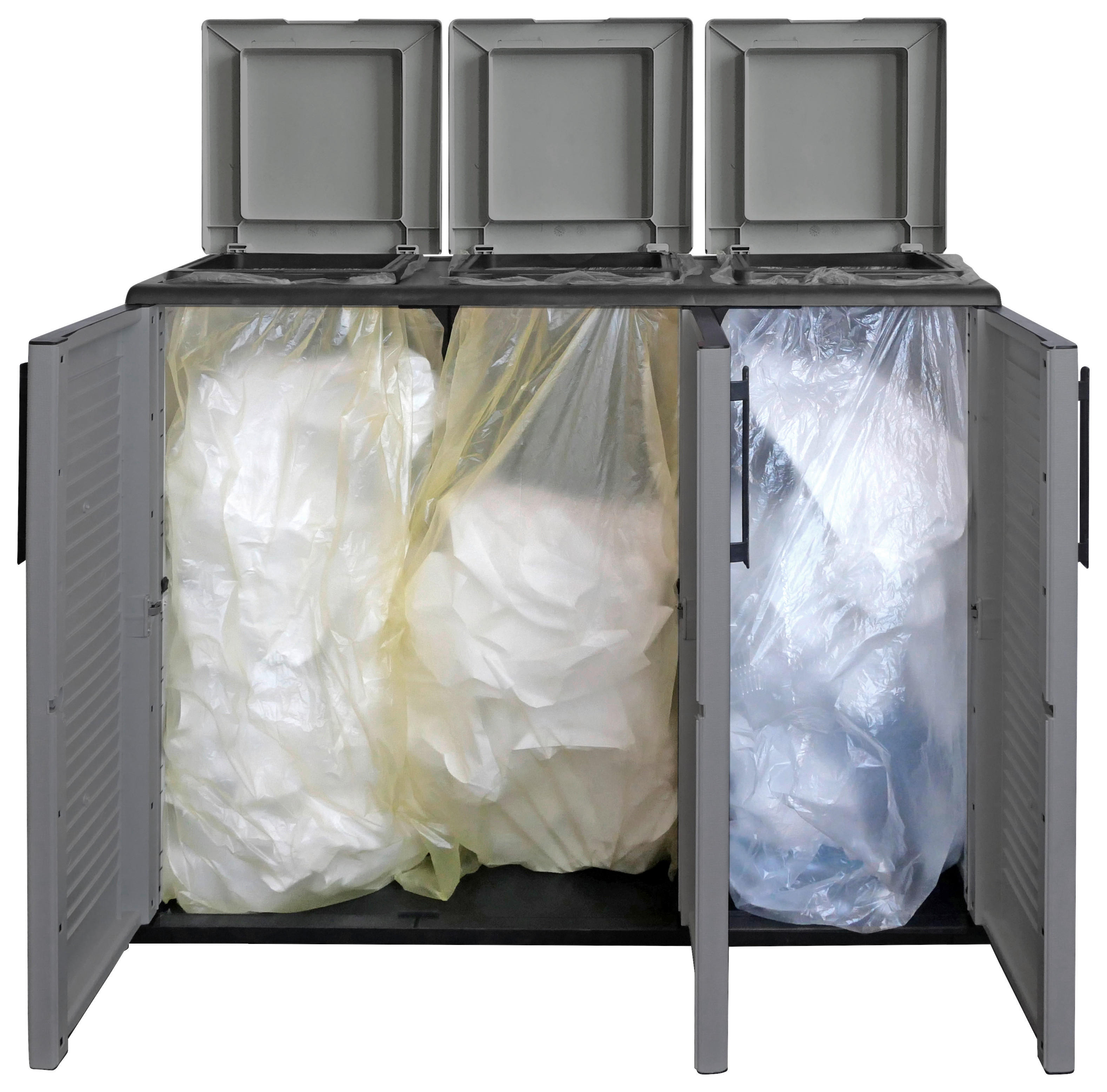 Thumbnail - ArtPlast Mülltrennungsschrank Easy grau Kunststoff B/H/T: ca. 102x84x37 cm