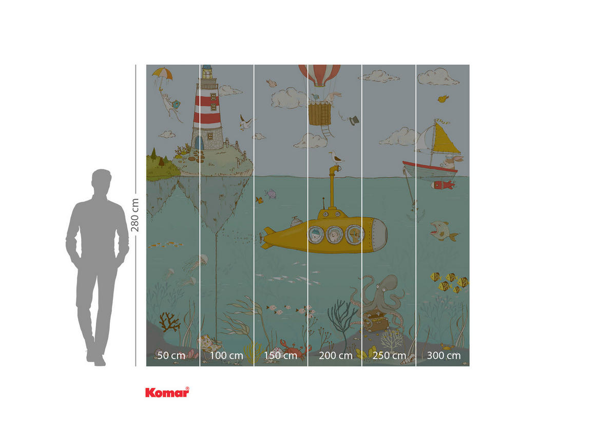 Komar Fototapete Sealife B/L: ca. 300x280 cm Sealife - (300,00/280,00cm) - Komar