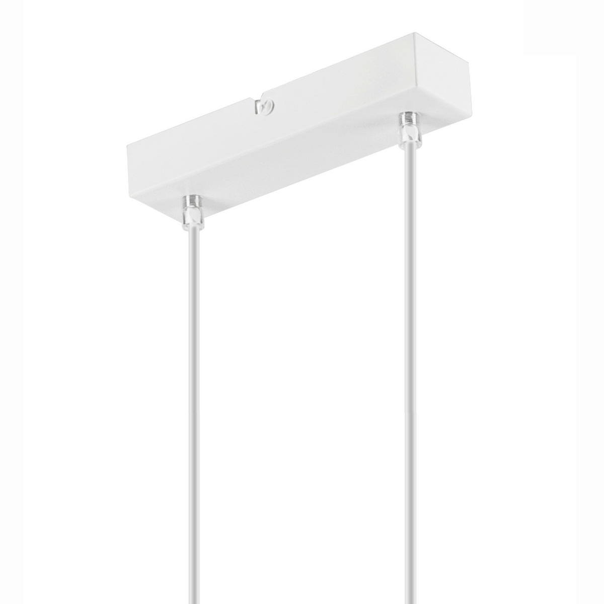 Lamkur Pendelleuchte SIMON 37318 weiß Holz Stahl H/L: ca. 94x20 cm E27 2 Brennstellen Simon - weiß (20,00cm) - Lamkur
