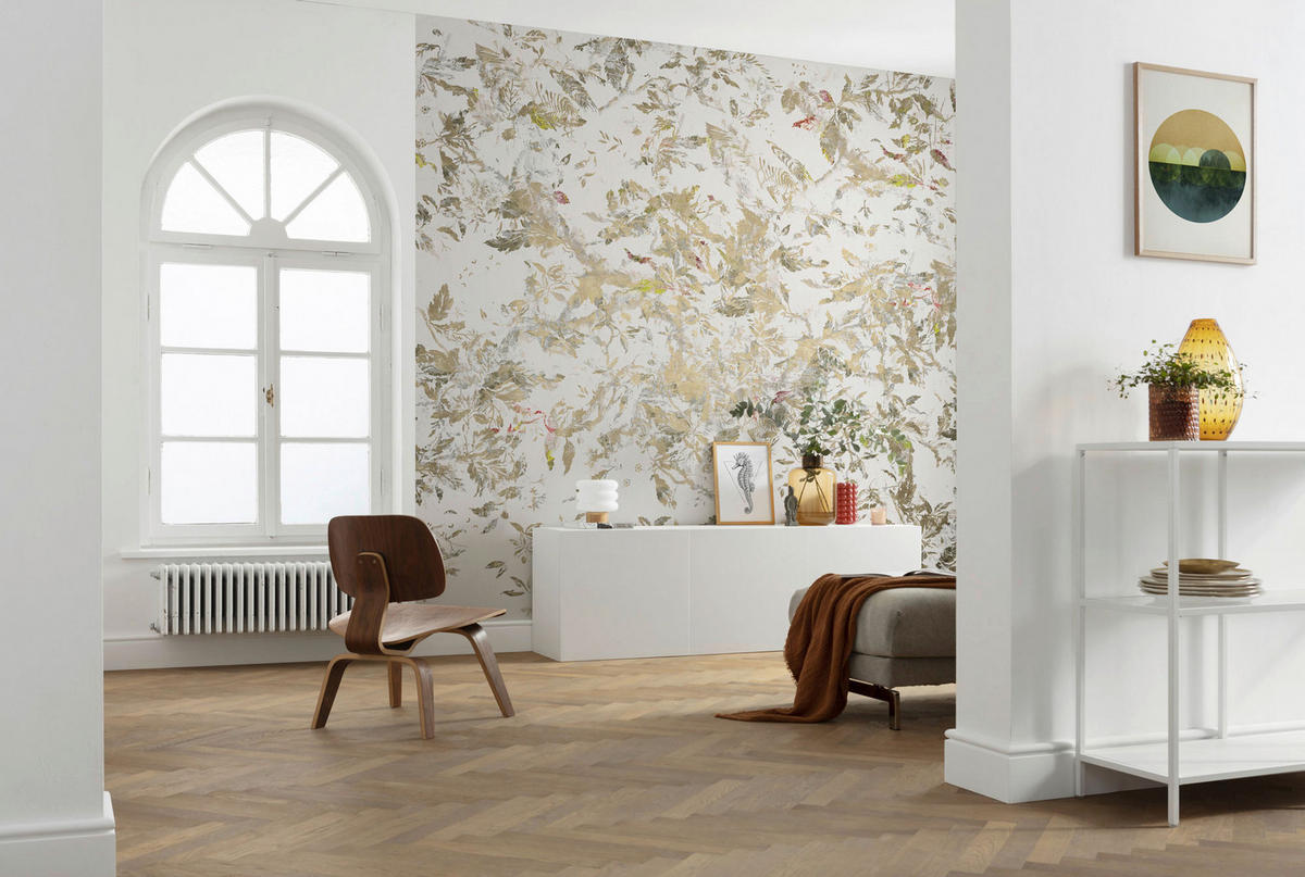 Komar Fototapete Golden Feathers B/L: ca. 300x280 cm Golden Feathers - (300,00/280,00cm) - Komar