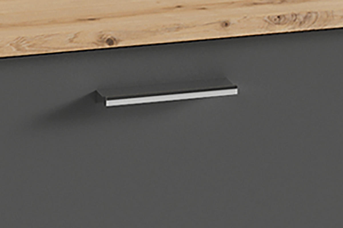 Sitzbank BEN Eiche Nachbildung anthrazit B/H/T: ca. 60x48x35 cm BEN - Eiche/anthrazit (60,00/48,00/35,00cm) - byLIVING