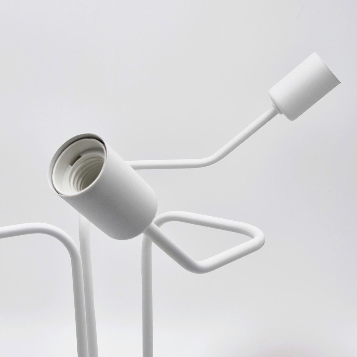 Lamkur Deckenleuchte DOMINO 51185 weiß Stahl H/L: ca. 40x55 cm E27 3 Brennstellen Domino - weiß (55,00cm) - Lamkur