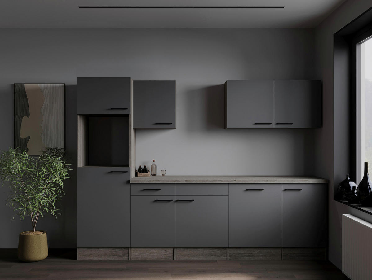 Küchenblock Oliver B/H/T: ca. 280x205x60 cm Oliver - Eiche/grau (280,00/205,00/60,00cm) - Respekta