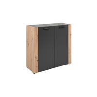 Kommode Cento anthrazit Eiche Artisan Oak Nachbildung B/H/T: ca. 89x83x35 cm Cento - Eiche/anthrazit (89,00/83,00/35,00cm)