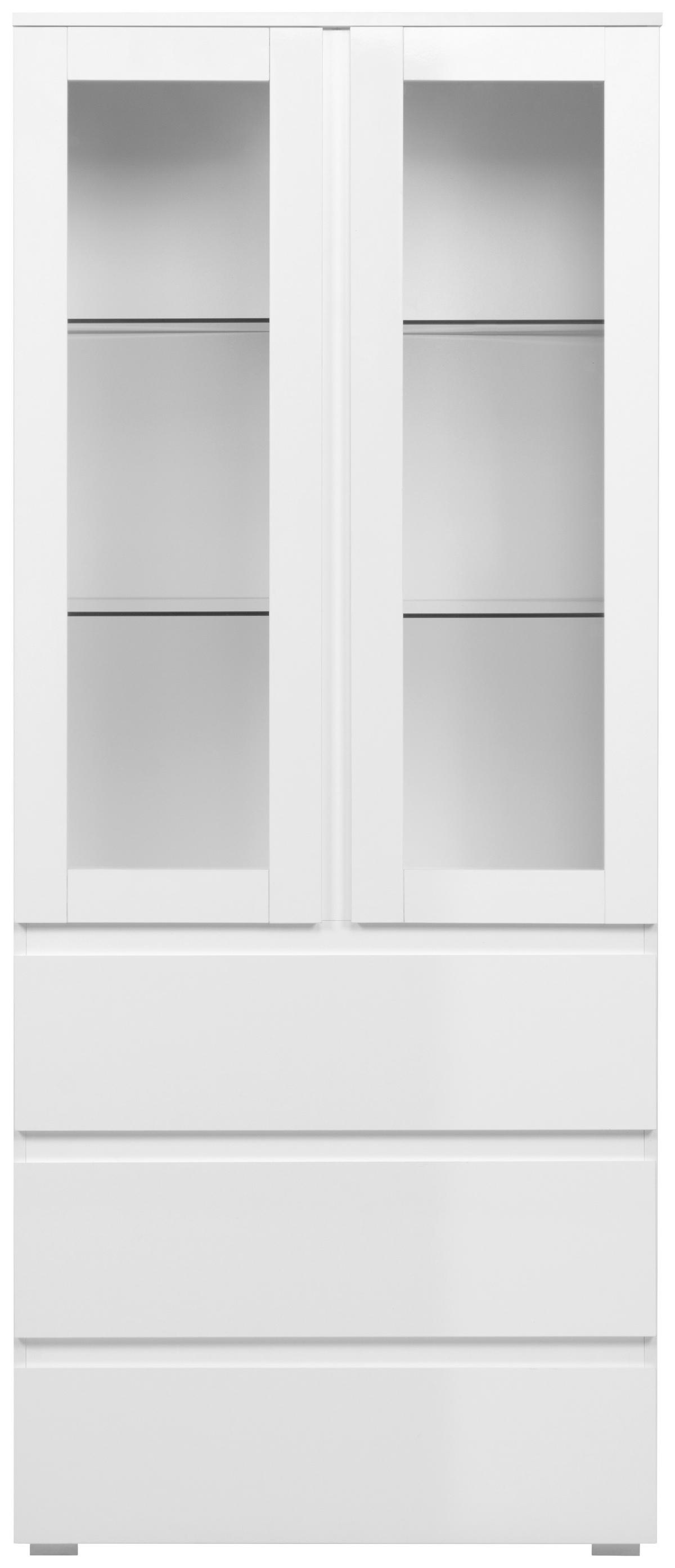 Vitrine Capetown weiß weiß glänzend B/H/T: ca. 80x191x40 cm Capetown - weiß (80,00/191,00/40,00cm)