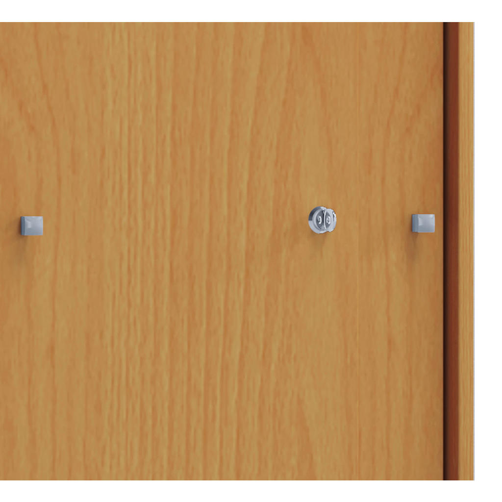 Thumbnail - Büroschrank Lona XL mit Schiebetüren buche weiß B/H/T: ca. 70x110x37 cm