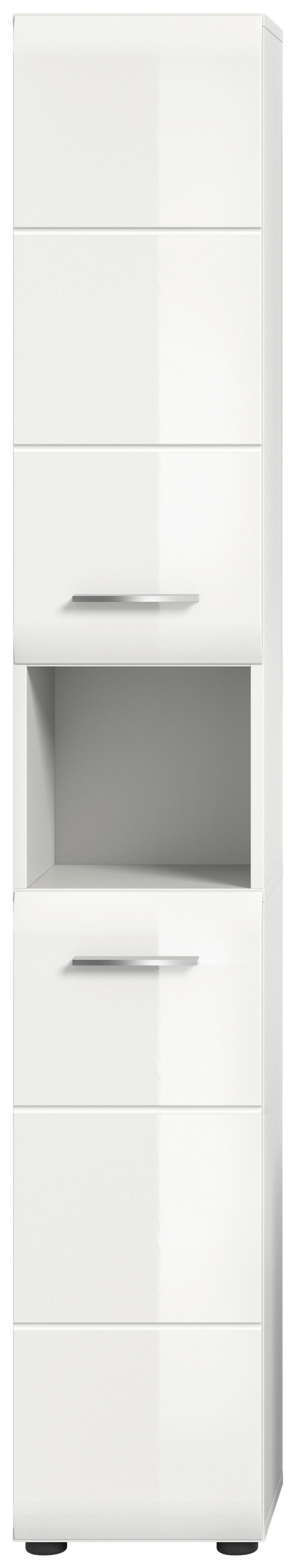 Hochschrank Ice weiß weiß Hochglanz B/H/T: ca. 30x185x30 cm Ice - weiß (30,00/185,00/30,00cm) - xonox.home