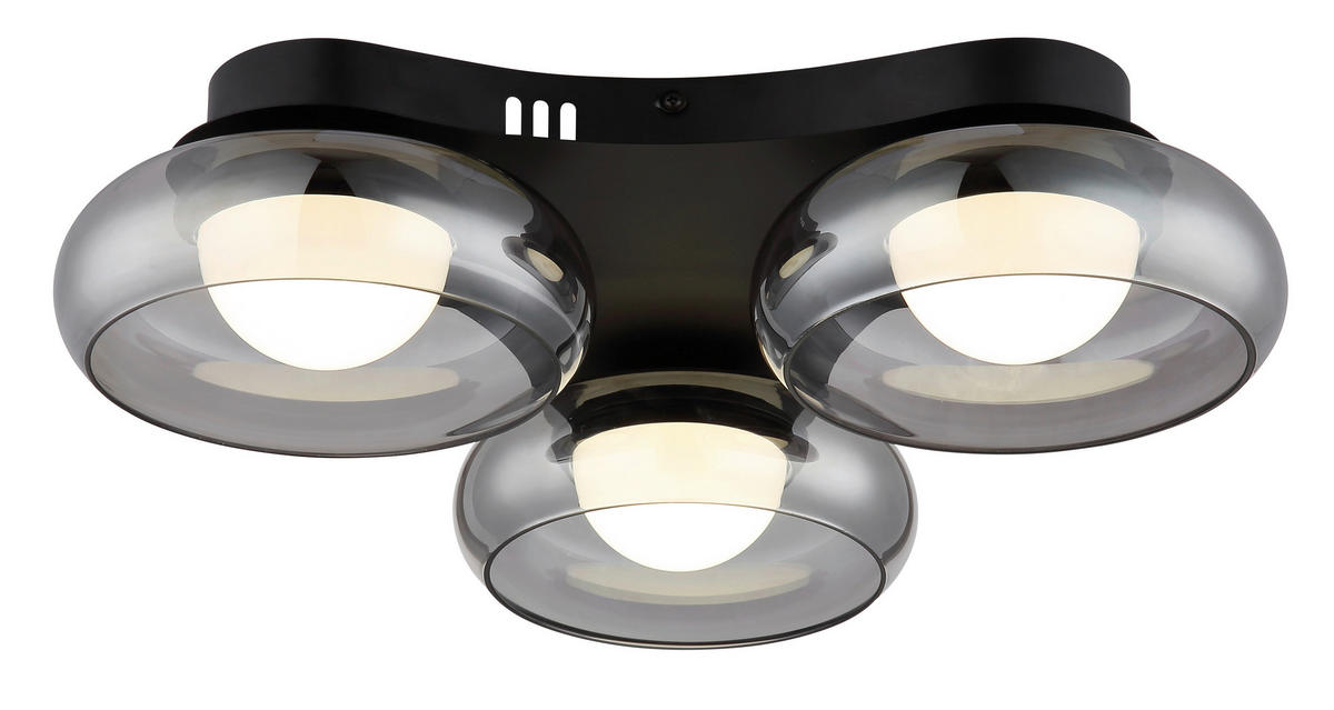 GLOBO Deckenleuchte Deckenleuchte-Carlene - schwarz/Rauch (52,00/49,00/15,50cm) - GLOBO