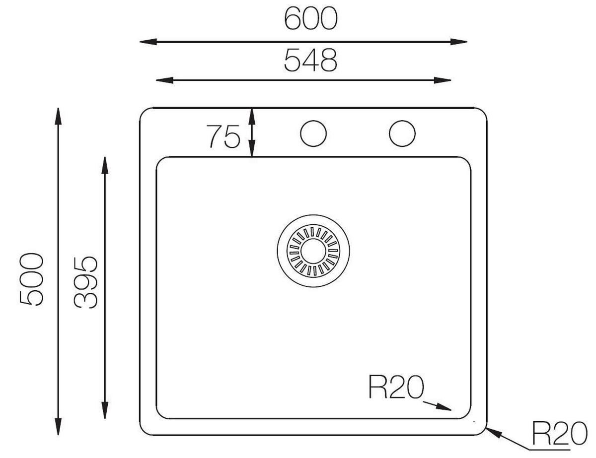 Respekta Einbauspüle Chicago 60 x 50 Edelstahl B/H/T: ca. 50x60x22,5 cm Chicago 60 x 50 - Edelstahl (50,00/60,00/22,50cm) - Respekta