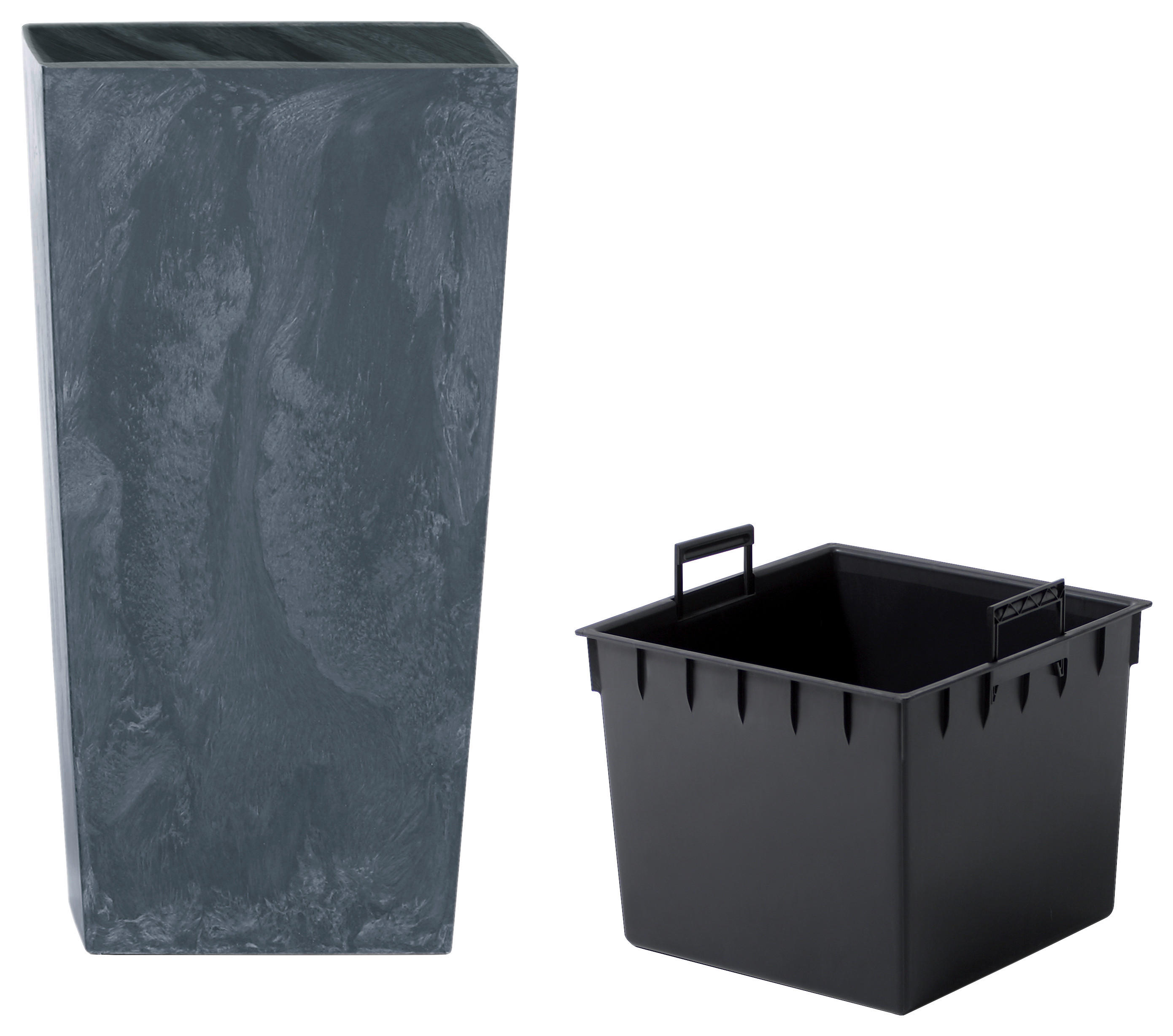 Prosperplast Blumentopf URBI SQUARE EFFECT anthrazit Kunststoff B/H/L: ca. 32,5x61x32,5 cm URBI SQUARE EFFECT - anthrazit (32,50/32,50/61,00cm) - Prosperplast
