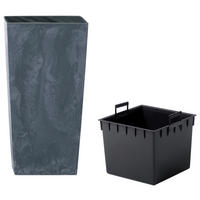 Prosperplast Blumentopf URBI SQUARE EFFECT anthrazit Kunststoff B/H/L: ca. 32,5x61x32,5 cm URBI SQUARE EFFECT - anthrazit (32,50/32,50/61,00cm) - Prosperplast