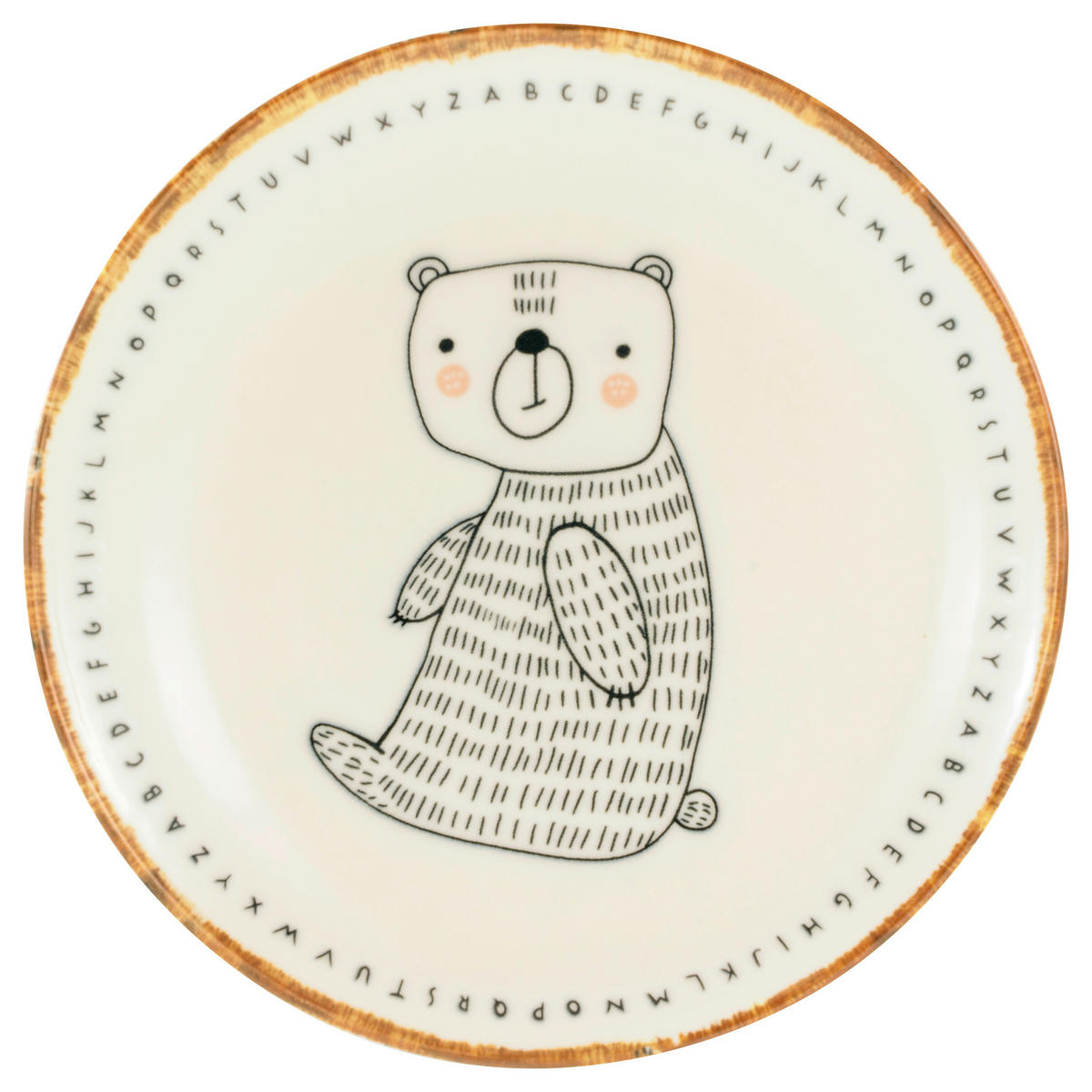 CreaTable Tellerset Freunde des Waldes beige Steinzeug D: ca. 21 cm Freunde des Waldes - beige/braun (21,00cm) - CreaTable