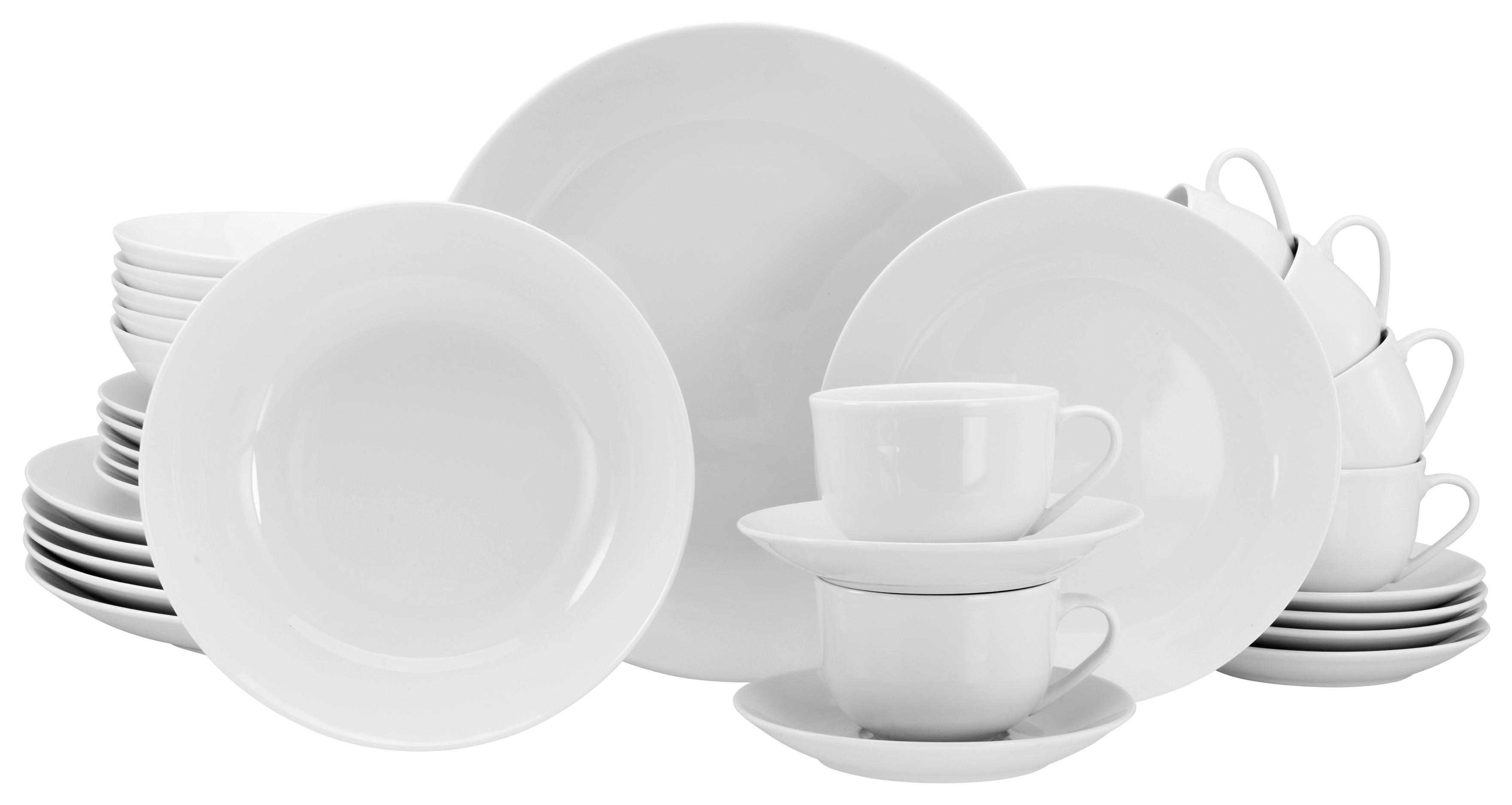 CreaTable Kombiservice Luna weiß Porzellan 30 tlg. Luna - weiß - CreaTable