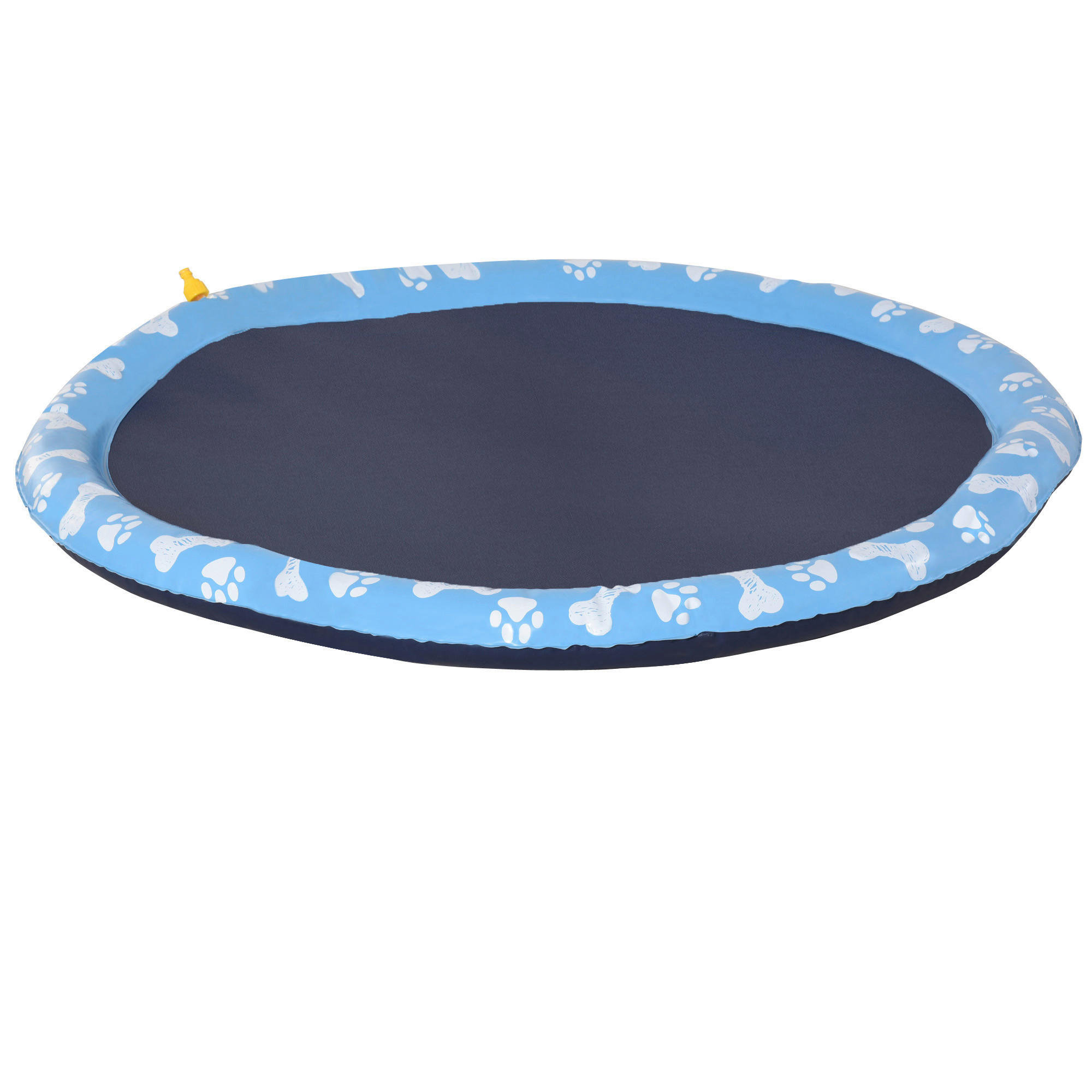 PawHut Hunde-Zubehör blau PVC B/H/L: ca. 170x170x1 cm Hunde-Planschbecken - blau (1,00/170,00/170,00cm) - PawHut