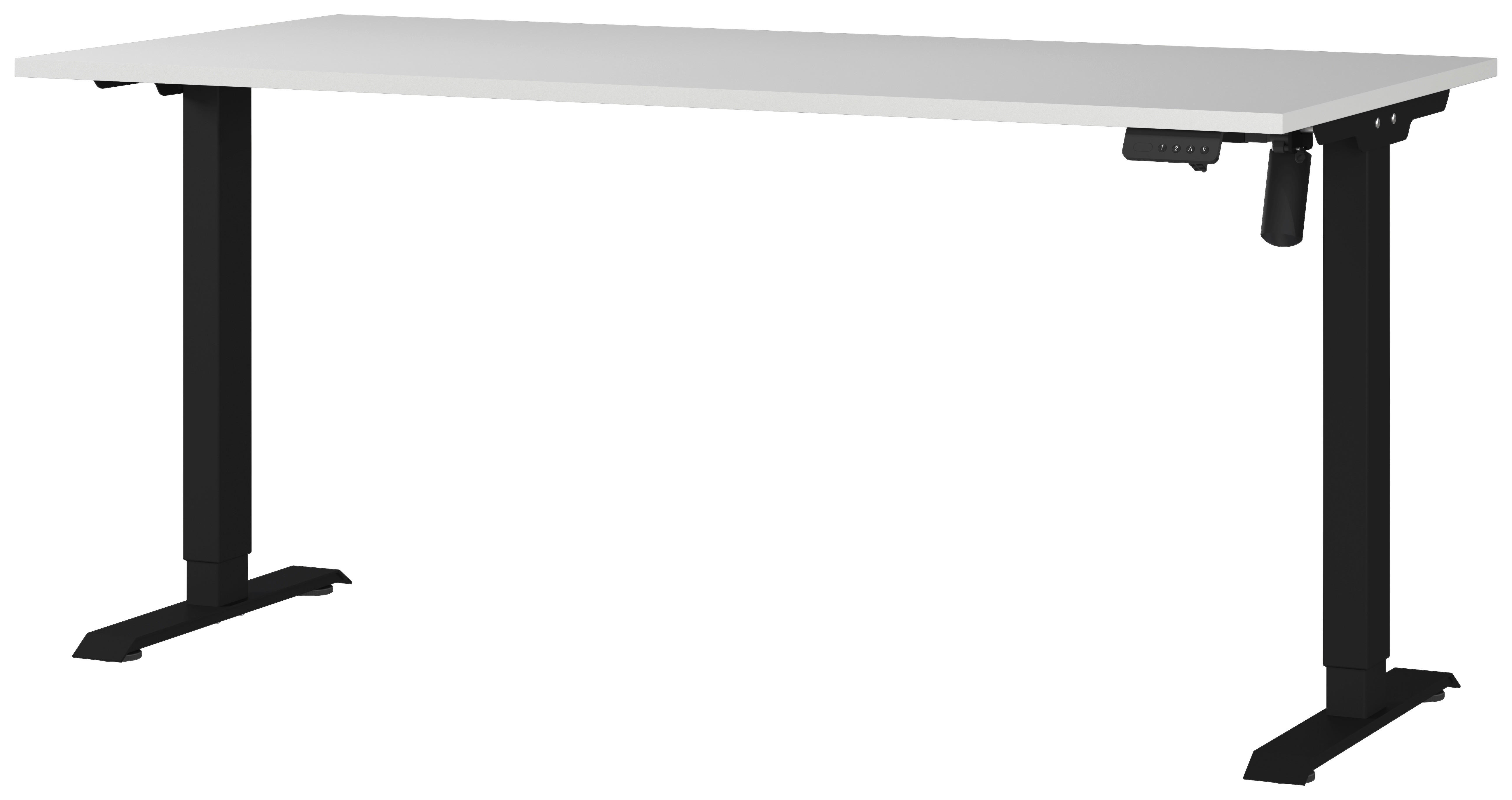 Schreibtisch 8024-581 Lichtgrau schwarz B/H/T: ca. 160x118x80 cm 8024-581 - Lichtgrau/schwarz (160,00/118,00/80,00cm) - Germania