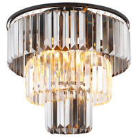 GLOBO Deckenleuchte schwarz Metall Glas H/D: ca. 33x40 cm E27 3 Brennstellen Deckenleuchte_Naxis - schwarz (40,00/33,00cm) - GLOBO