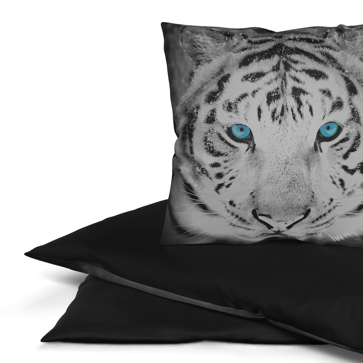 Microfaser Bettwäsche Wendebettwäsche_Microfaser Tiger - weiß/schwarz (135,00/200,00cm) - beau rêve