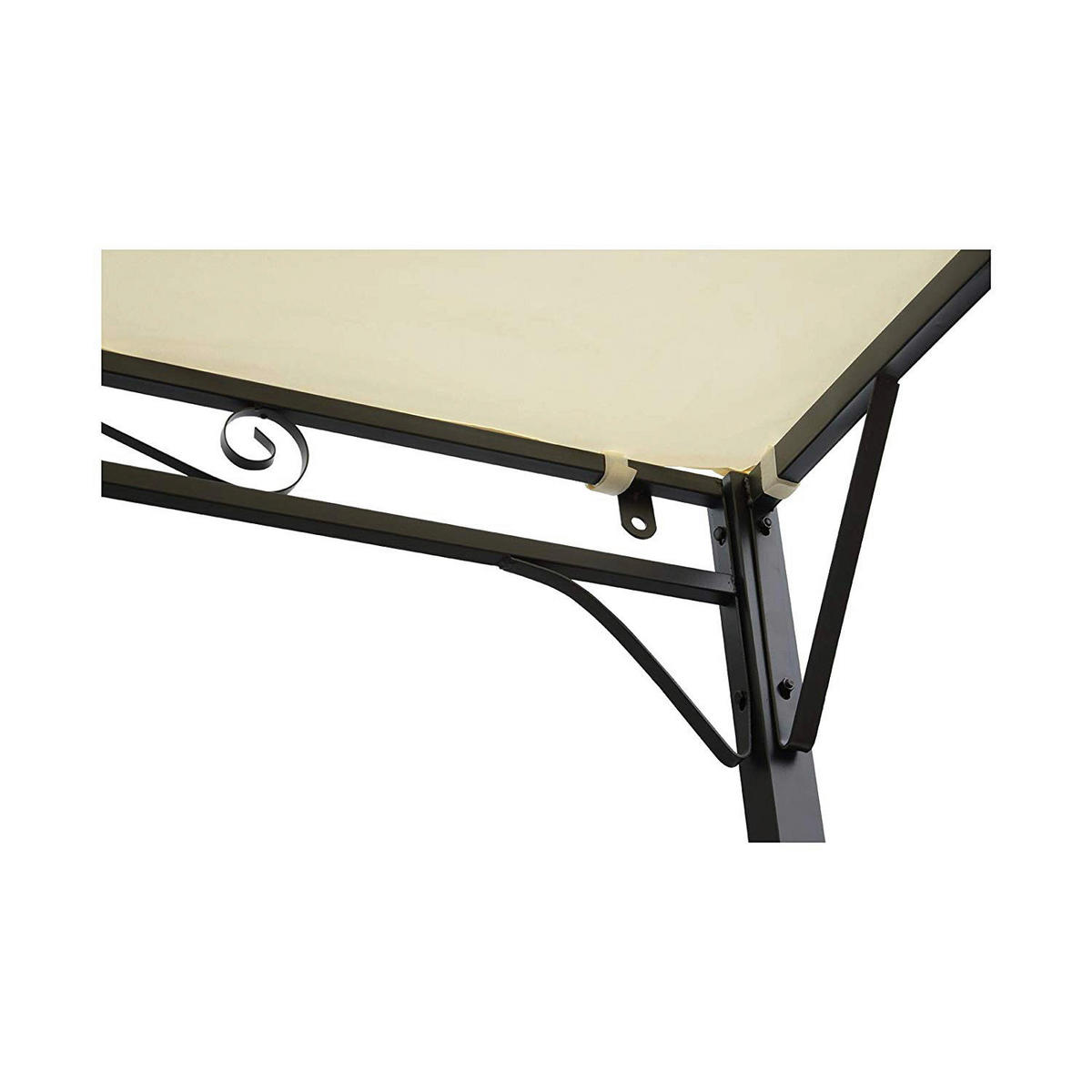 Outsunny Pavillon schwarz Stahl B/H/L: ca. 250x250x300 cm Pavillon - creme/schwarz (300,00/250,00/250,00cm) - Outsunny