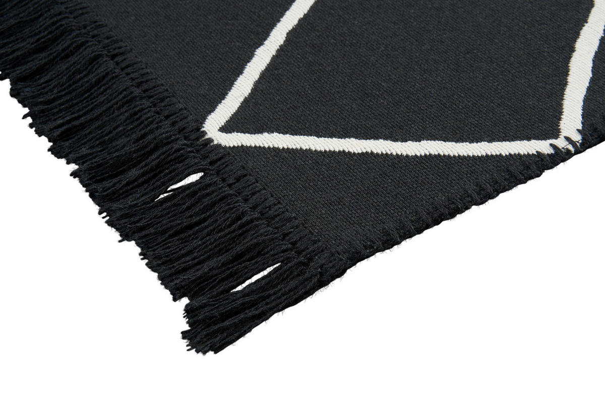 Teppich Boho Kilim schwarz B/L: ca. 60x90 cm Boho Kilim - schwarz (60,00/90,00cm)