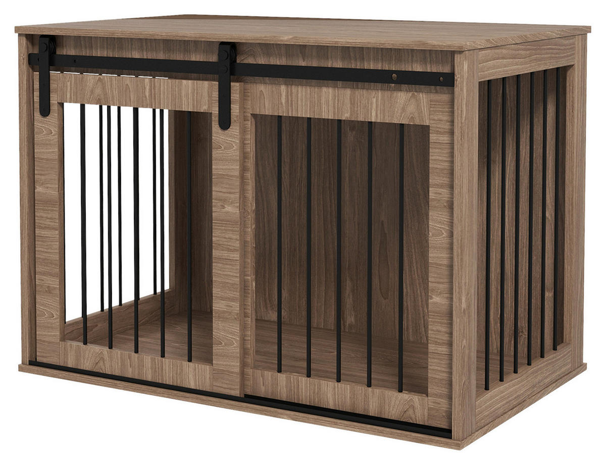PawHut Hundekäfig nussbaum Spanplatte B/H/L: ca. 58x61x98 cm Hundekäfig - nussbaum (98,00/58,00/61,00cm) - PawHut