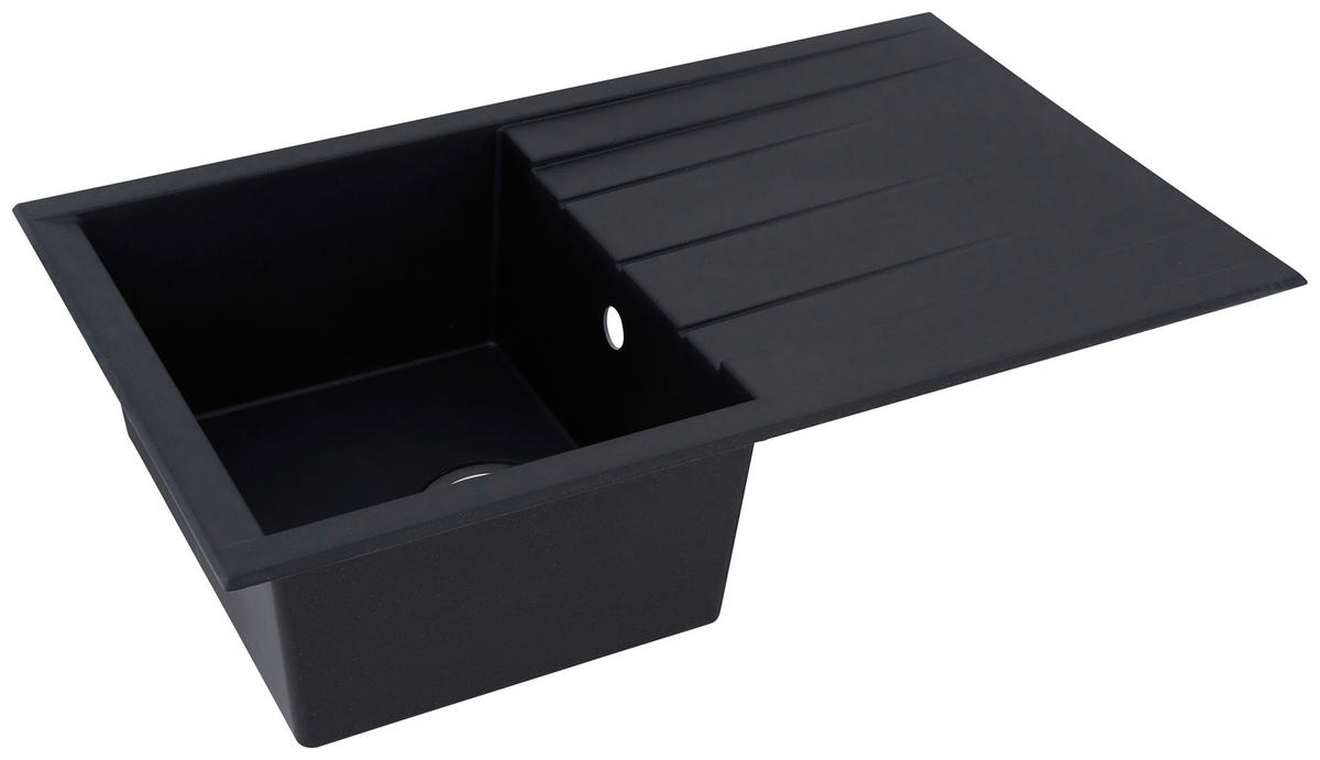 Respekta Einbauspüle Houston 80 x 50 S schwarz Mineralite B/H/T: ca. 80x21x50 cm Houston 80 x 50 S - schwarz (80,00/21,00/50,00cm) - Respekta