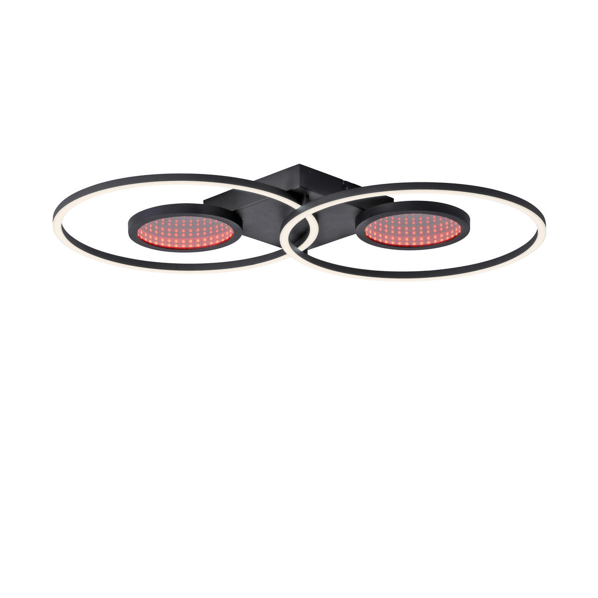 Just Light LED Deckenleuchte schwarz weiß Kunststoff Aluminium H/L: ca. 7x70 cm 2 Brennstellen LED-Deckenleuchte_Tunel - weiß/schwarz (70,00cm) - Just Light