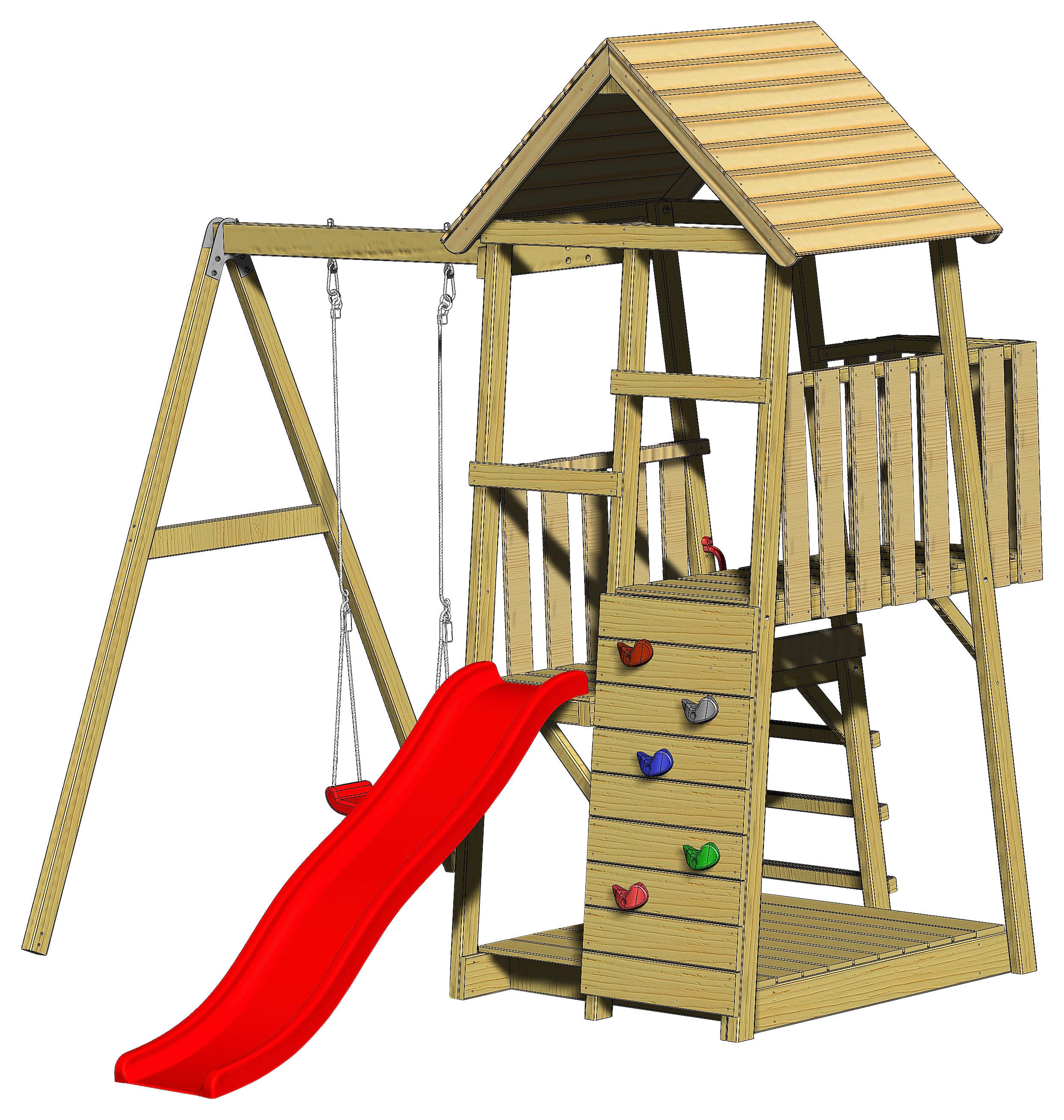 Wendi Toys Stelzenspielhaus Panda natur B/H/L: ca. 270x270x290 cm Panda - natur (290,00/270,00/270,00cm) - Wendi Toys