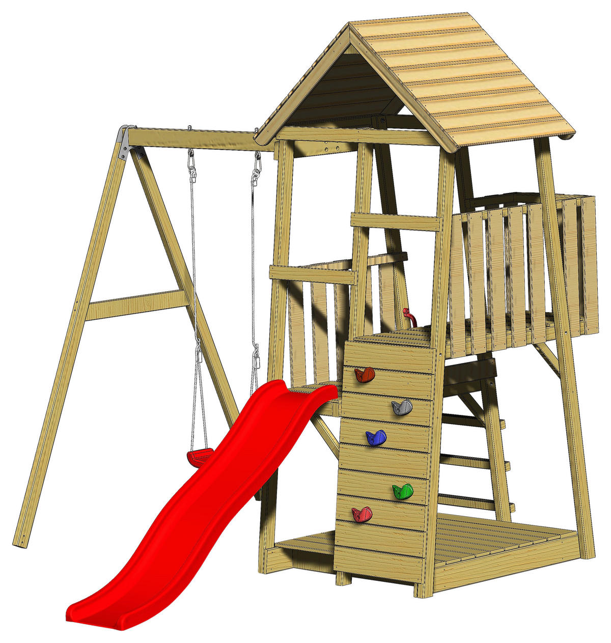 Wendi Toys Stelzenspielhaus Panda natur B/H/L: ca. 270x270x290 cm Panda - natur (290,00/270,00/270,00cm) - Wendi Toys