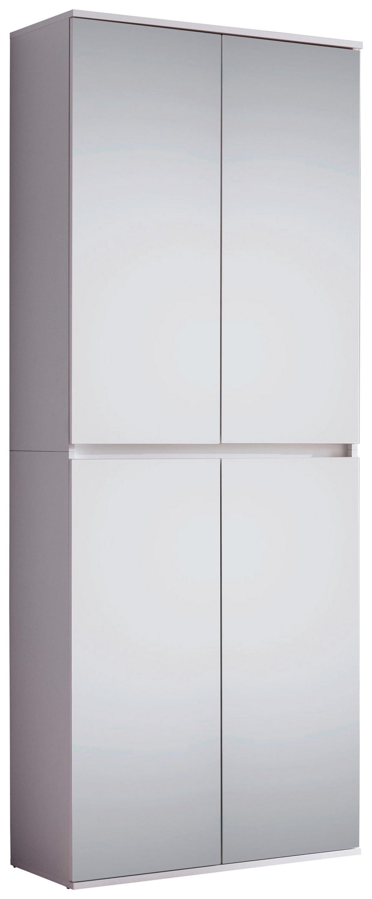 Garderobenschrank Mirror weiß B/H/T: ca. 74x191x34 cm Mirror - weiß (74,00/191,00/34,00cm) - Trendteam