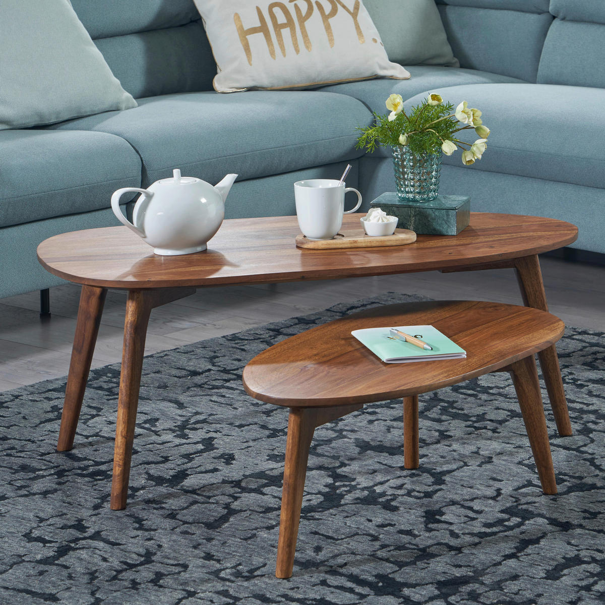 Couchtisch 2er.-Set.  B/H/T: ca. 100x42x50 cm 2er.-Set. - (100,00/42,00/50,00cm) - Wohnling