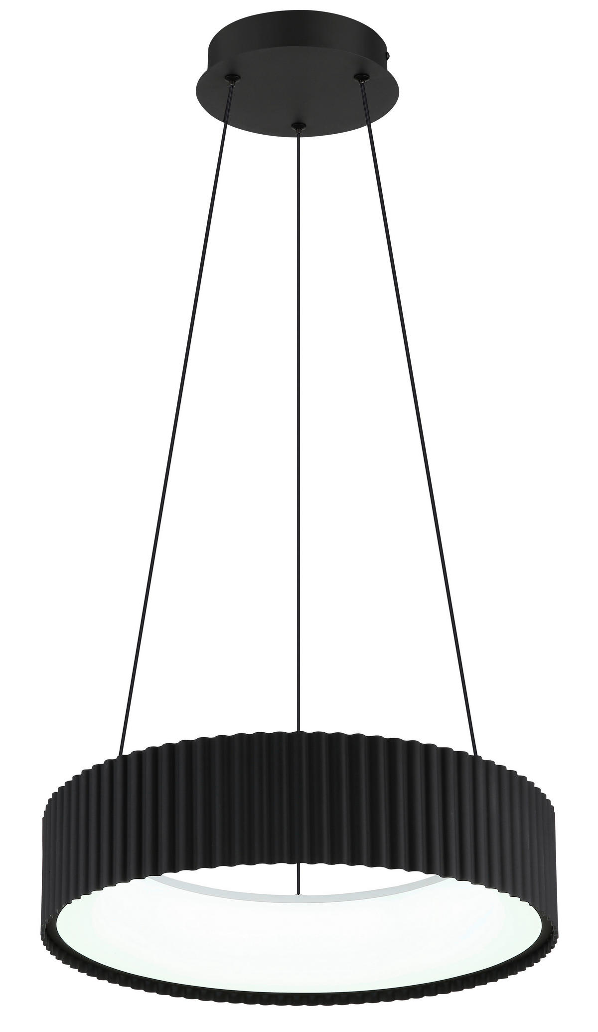 GLOBO LED-Hängeleuchte Opal mattschwarz PVC Metall Acryl H/D: ca. 120x46 cm 1.0 Brennstellen KEMP - Opal/mattschwarz (46,00/120,00cm) - GLOBO